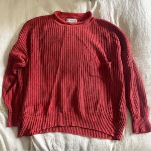 Babaa-esque oversized vintage cotton knit pullover sweater. Medium.
